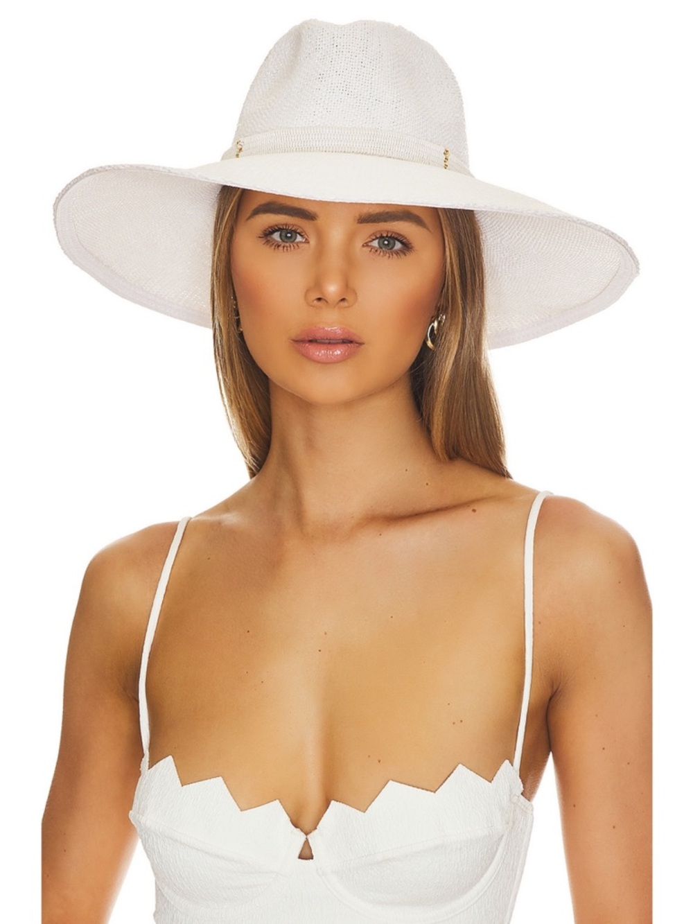 Wide Brim Sun Hat in White